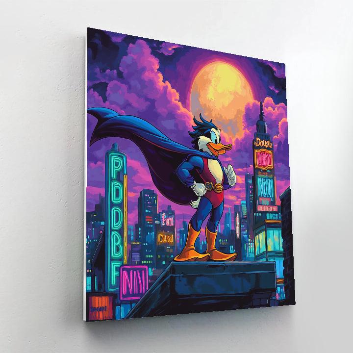 Darkwing Duck Neon Rooftop Watch Disney Inspired Numbered painting kits
