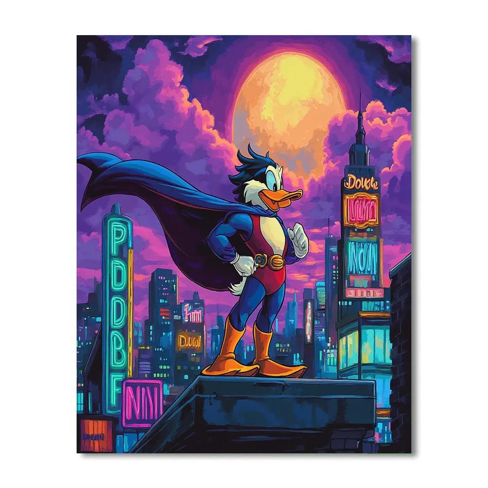 Darkwing Duck Neon Rooftop Watch Disney Inspired Numbered painting kits
