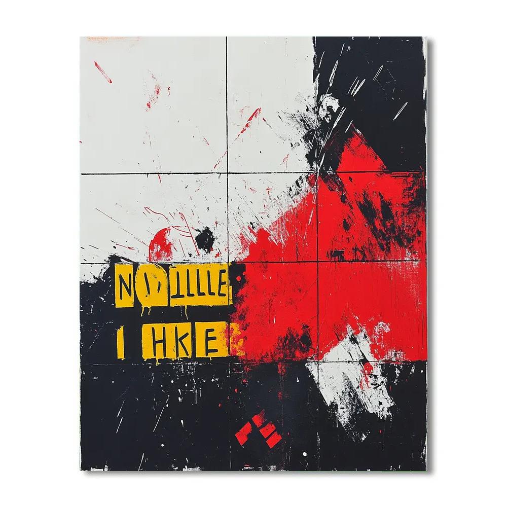 Jean-Michel Basquiat Inspired Entropy Nebula Manifesto Grid Number painting