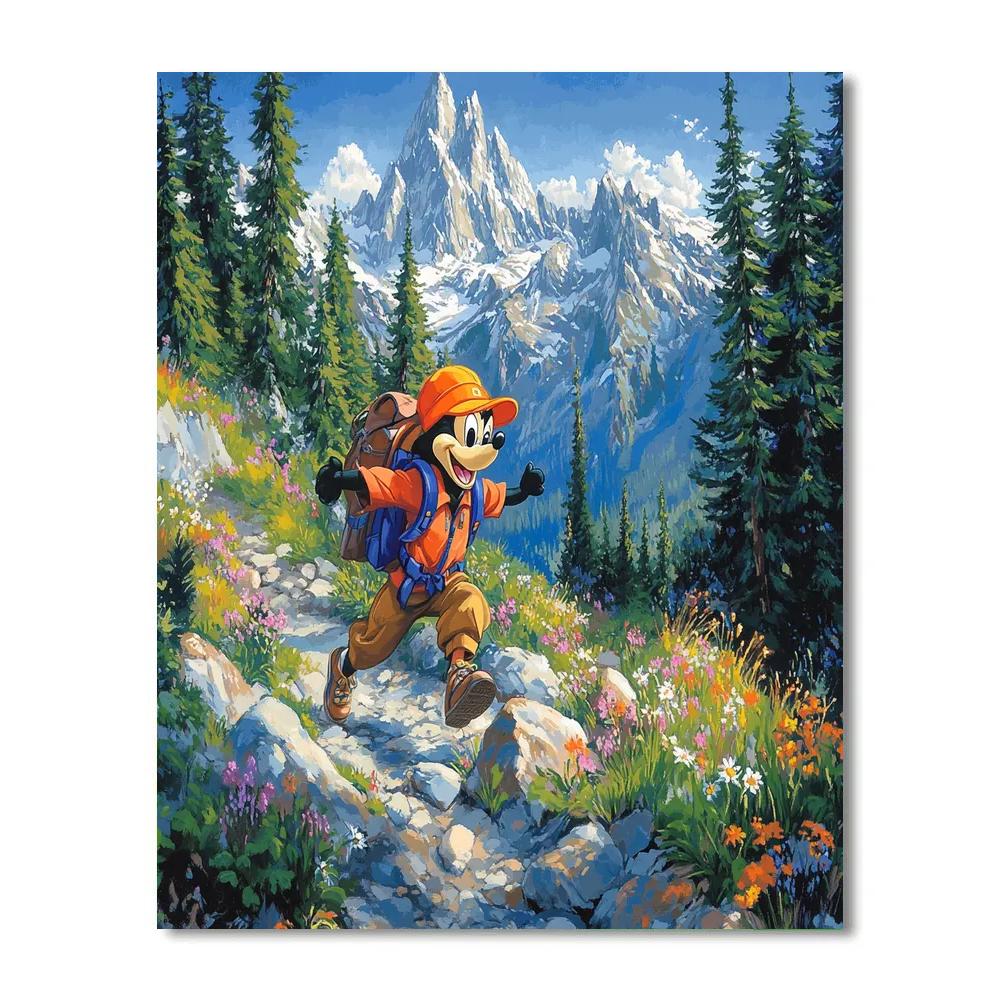Goofy Mountain Trail Surprise Disney Inspired Painting by numbers kit