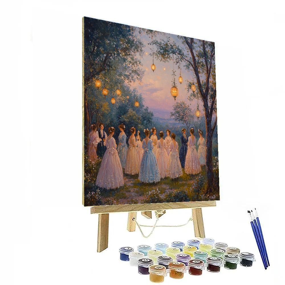 Antoine Watteau Inspired Garden Carnival Evening Numbered painting kits