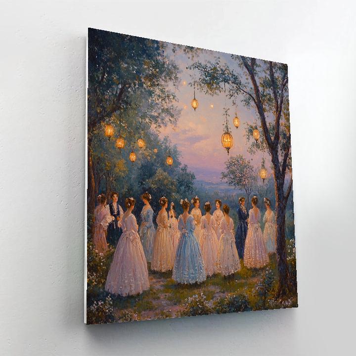 Antoine Watteau Inspired Garden Carnival Evening Numbered painting kits