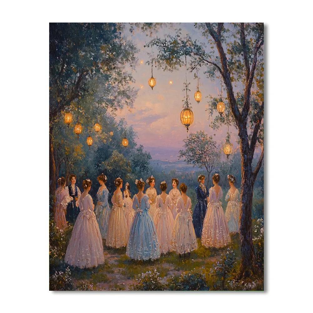 Antoine Watteau Inspired Garden Carnival Evening Numbered painting kits