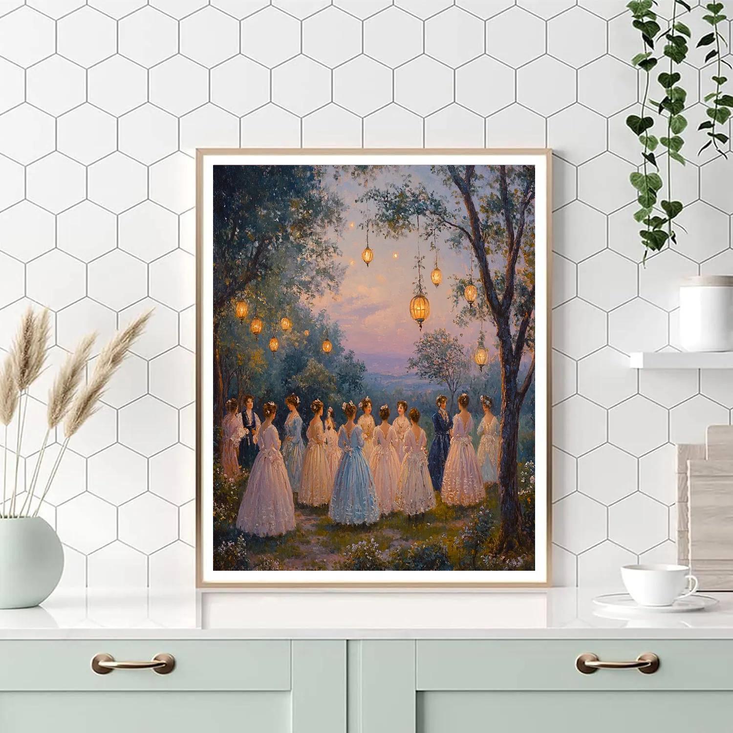 Antoine Watteau Inspired Garden Carnival Evening Numbered painting kits
