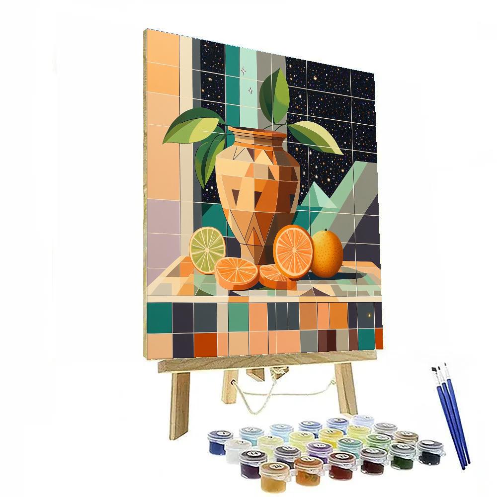 Pablo Picasso Inspired Constellation Still Life With Amphora And Citrus Paint by numbers kits