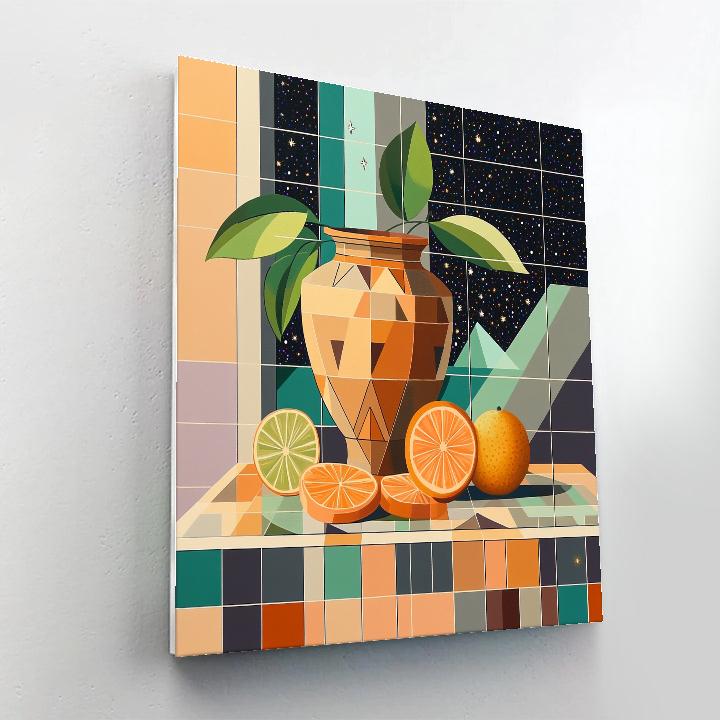 Pablo Picasso Inspired Constellation Still Life With Amphora And Citrus Paint by numbers kits