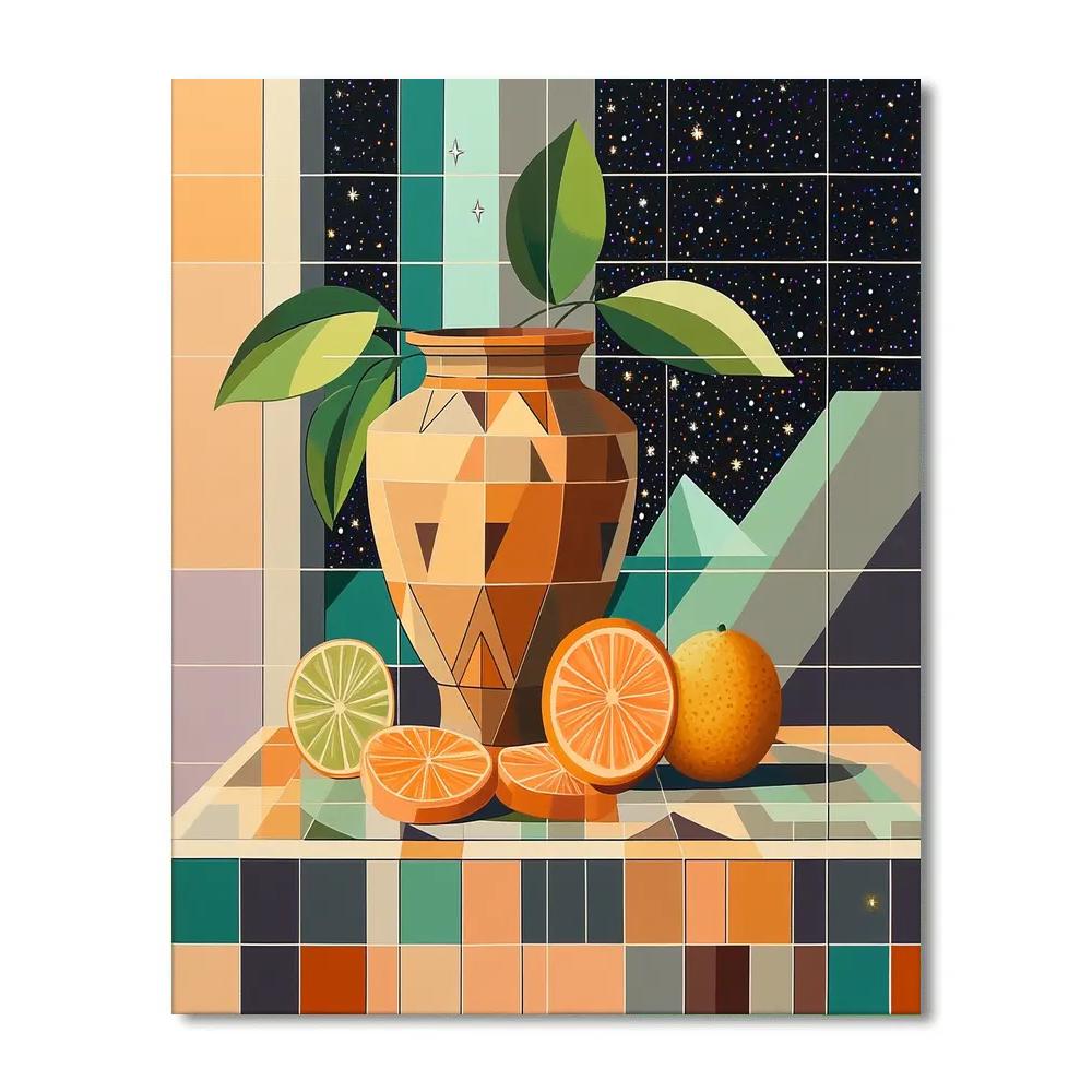 Pablo Picasso Inspired Constellation Still Life With Amphora And Citrus Paint by numbers kits