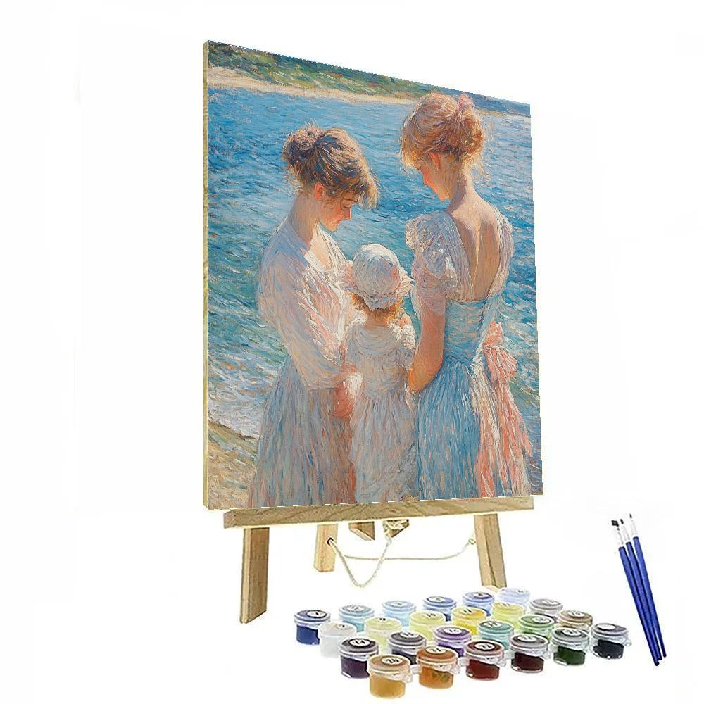 Mary Cassatt Inspired Mothers And Children At The Beach paint by numbers