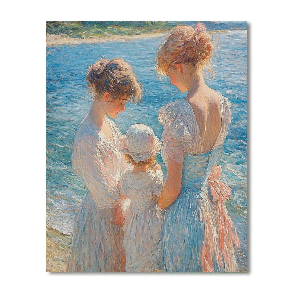 Mary Cassatt Inspired Mothers And Children At The Beach paint by numbers