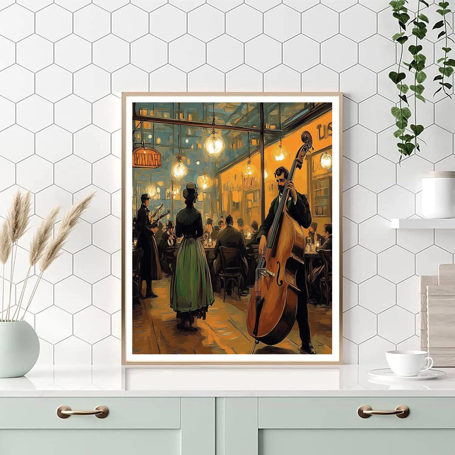 Henri De Toulouse Lautrec Inspired Night Cafe Musicians painting number kit