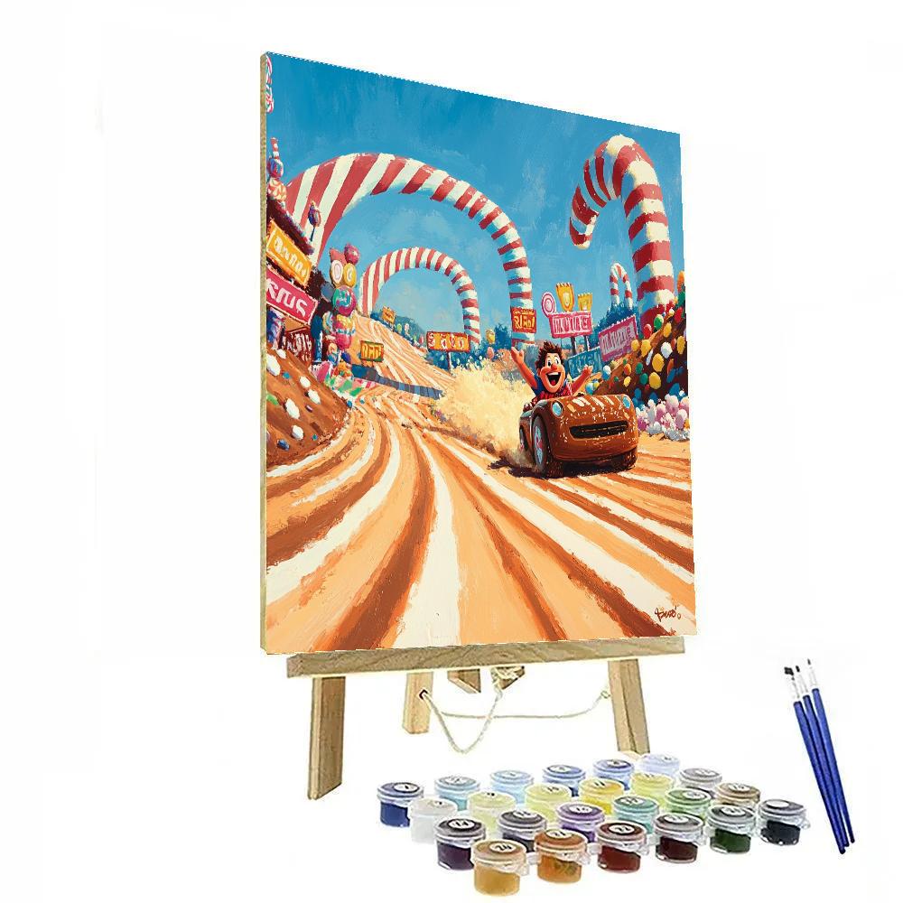 Wreck It Ralph Candy Speedway Fun Run Disney Inspired Paint by numbers kits