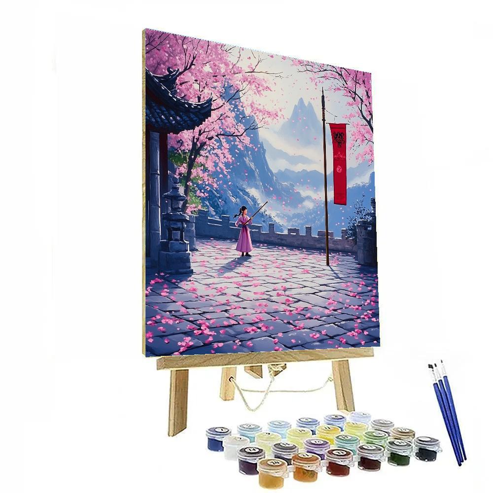 Mulan Blossom Training Courtyard Disney Inspired Paint by numbers kits
