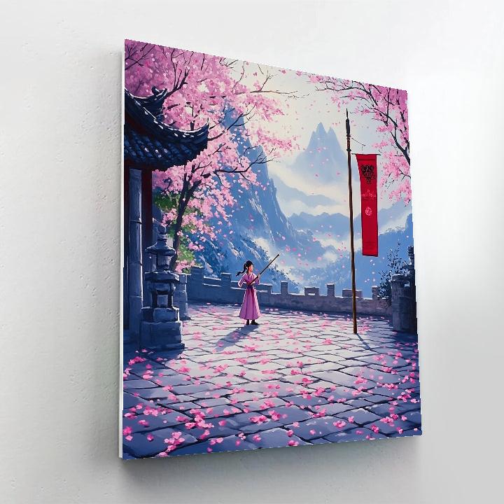 Mulan Blossom Training Courtyard Disney Inspired Paint by numbers kits