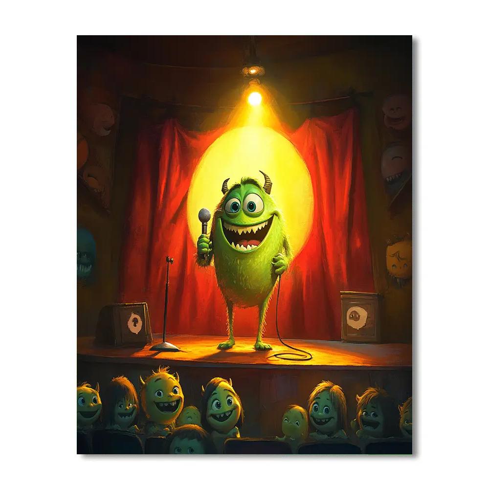 Mike Wazowski Comedy Stage Spotlight Disney Inspired painting number kit
