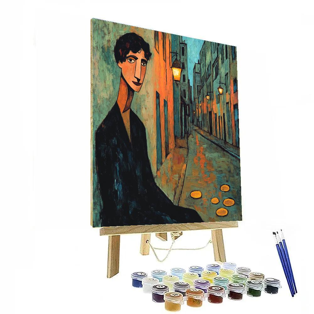 Amedeo Modigliani Inspired Elongated Street Portrait Paint by numbers kits