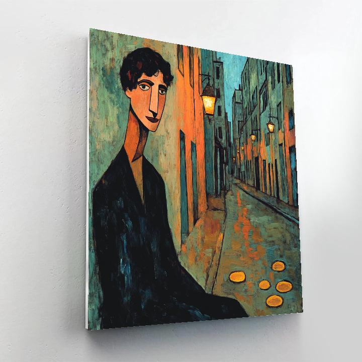 Amedeo Modigliani Inspired Elongated Street Portrait Paint by numbers kits