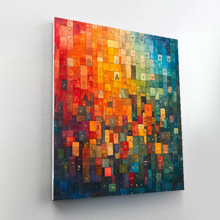 Paul Klee Inspired Colorful City Of Signs Number painting