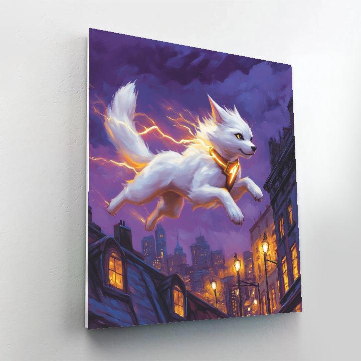 Bolt City Rooftop Lightning Dash Disney Inspired Painting by numbers kit