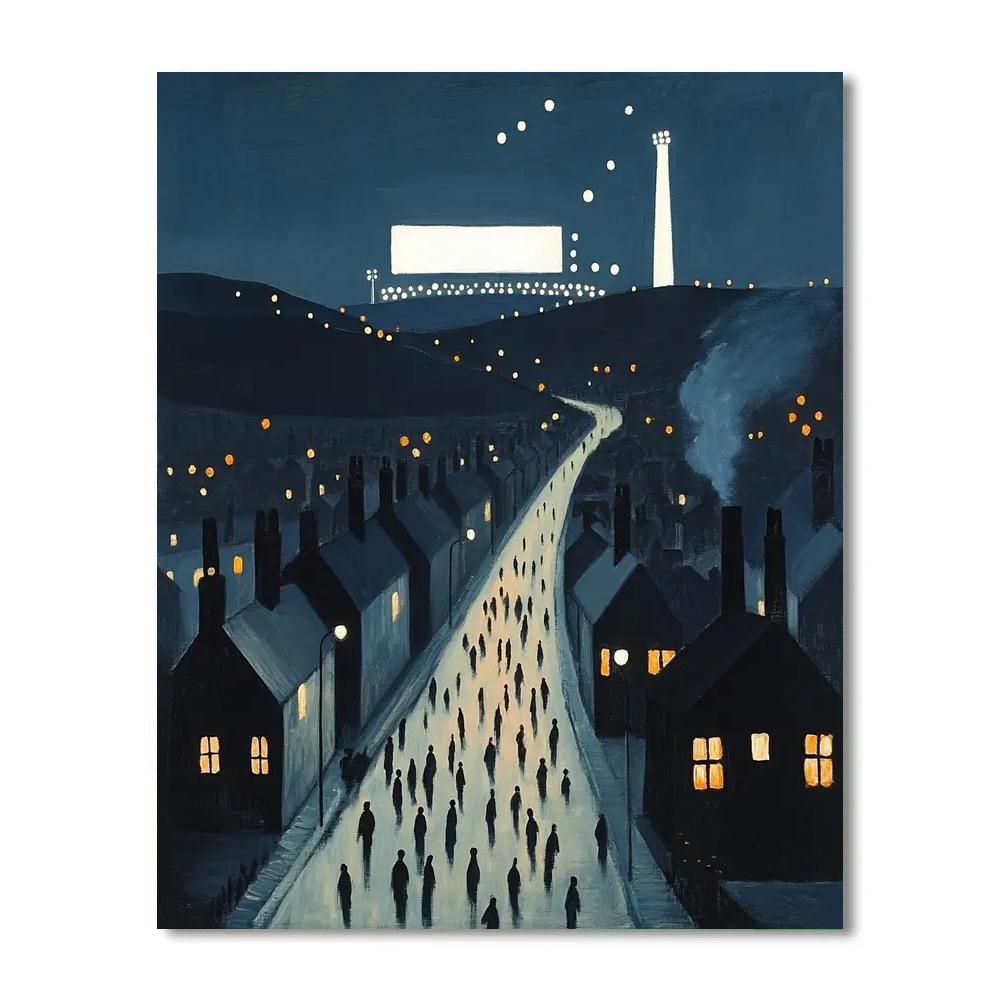 L.S. Lowry Inspired Industrial Night Match DIY paint by numbers