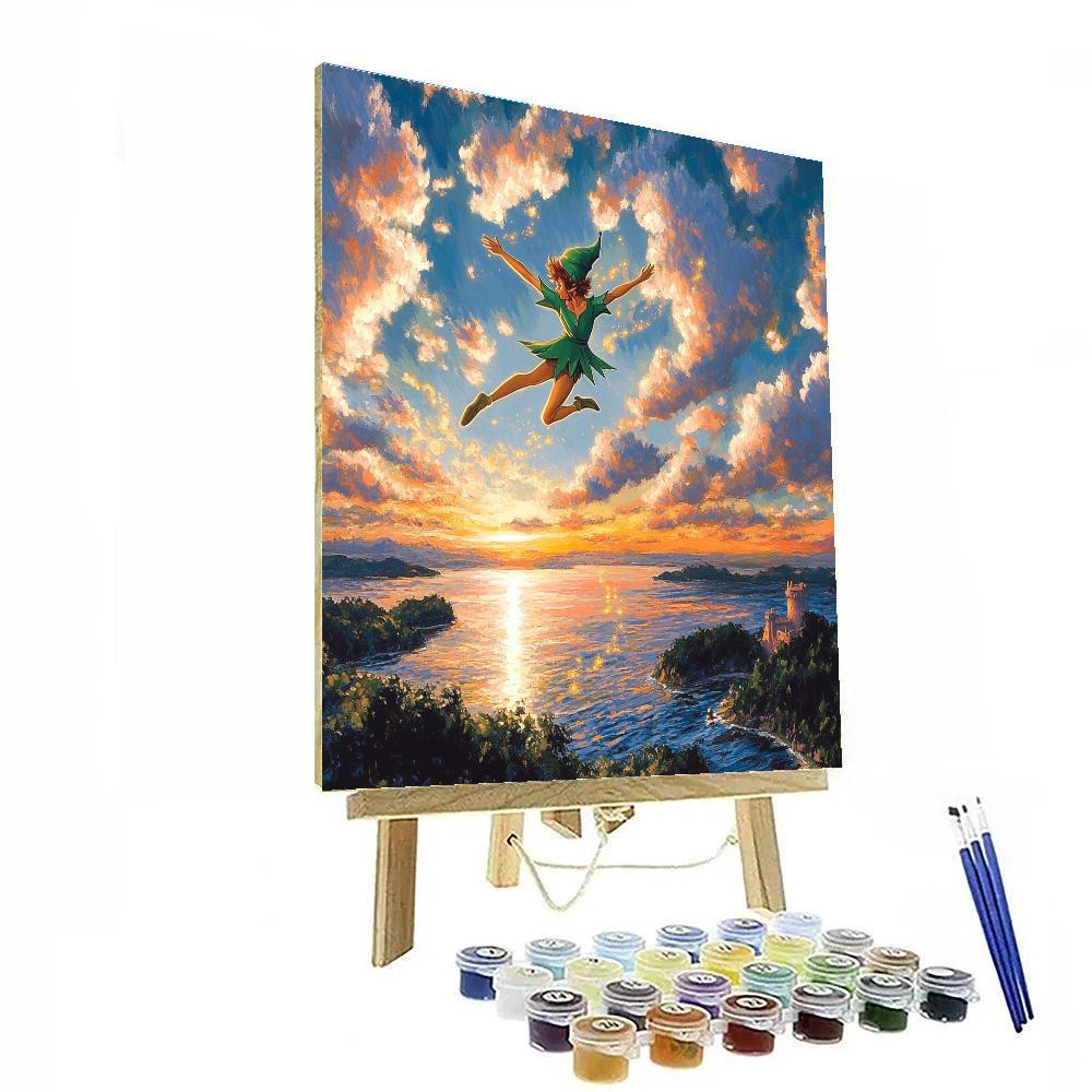 Peter Pan Cloud Island Flight Disney Inspired painting number kit