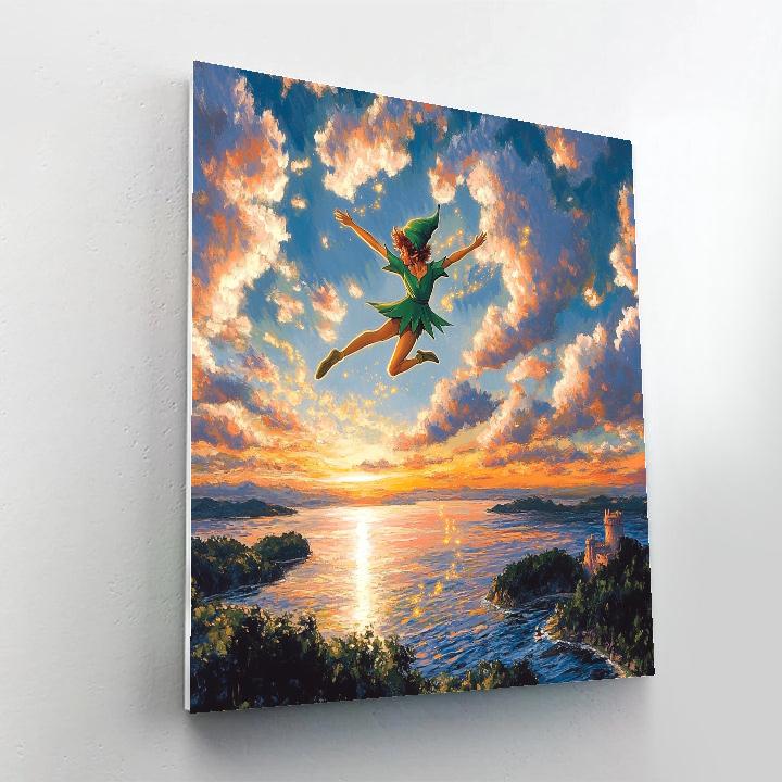 Peter Pan Cloud Island Flight Disney Inspired painting number kit