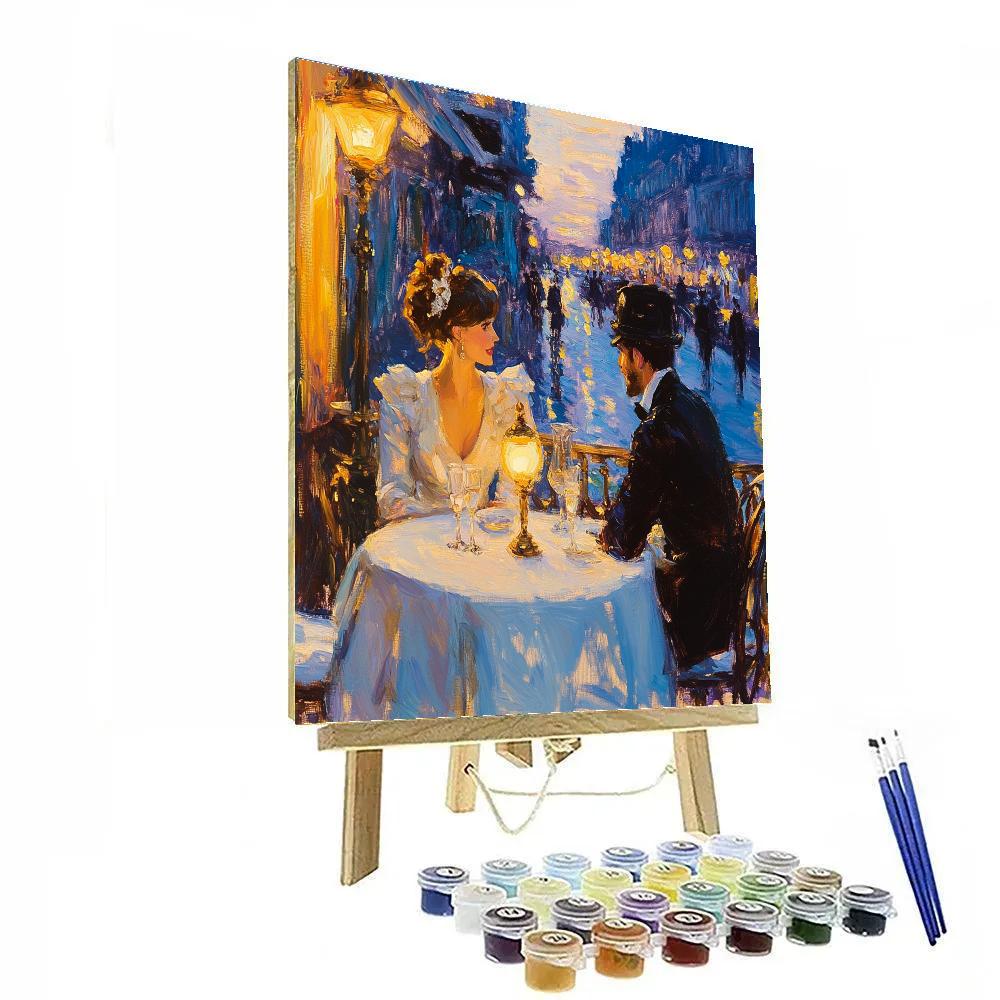 John Singer Sargent Inspired Cafe Terrace At Dusk paint by number
