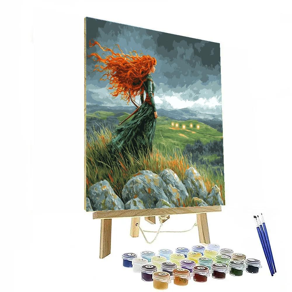 Merida Highland Wind Challenge Disney Inspired paint by numbers