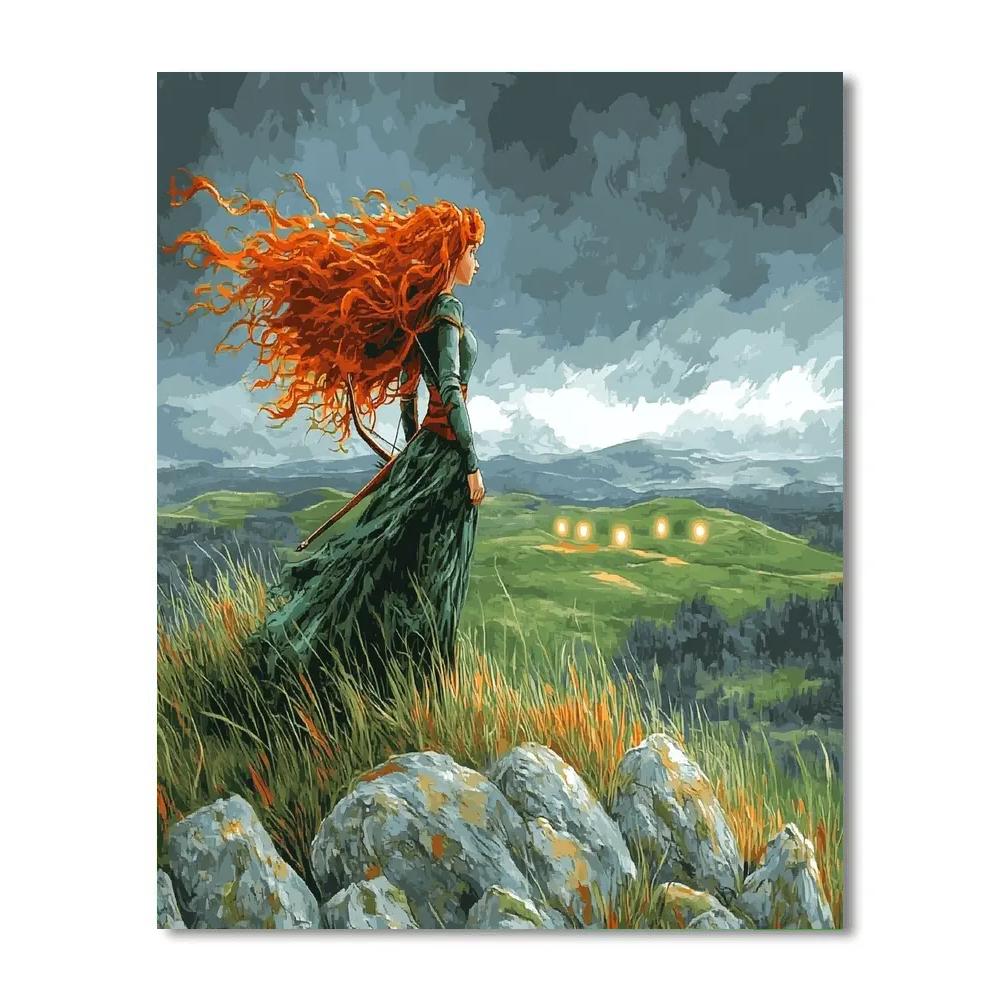 Merida Highland Wind Challenge Disney Inspired paint by numbers
