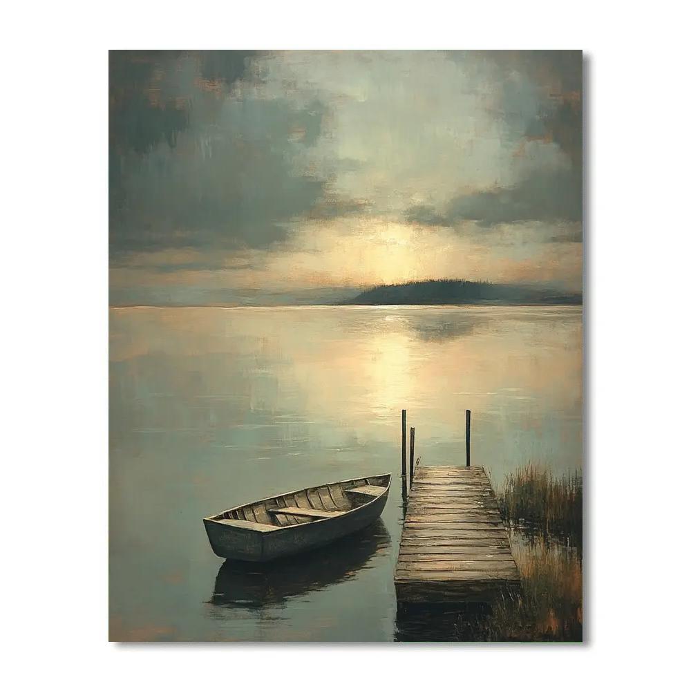 Homer Dodge Martin Inspired Quiet Lake Evening Paint by numbers kits