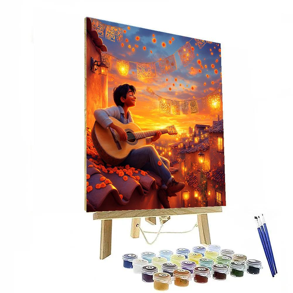 Miguel Rooftop Guitar Serenade Disney Inspired Painting by numbers kit