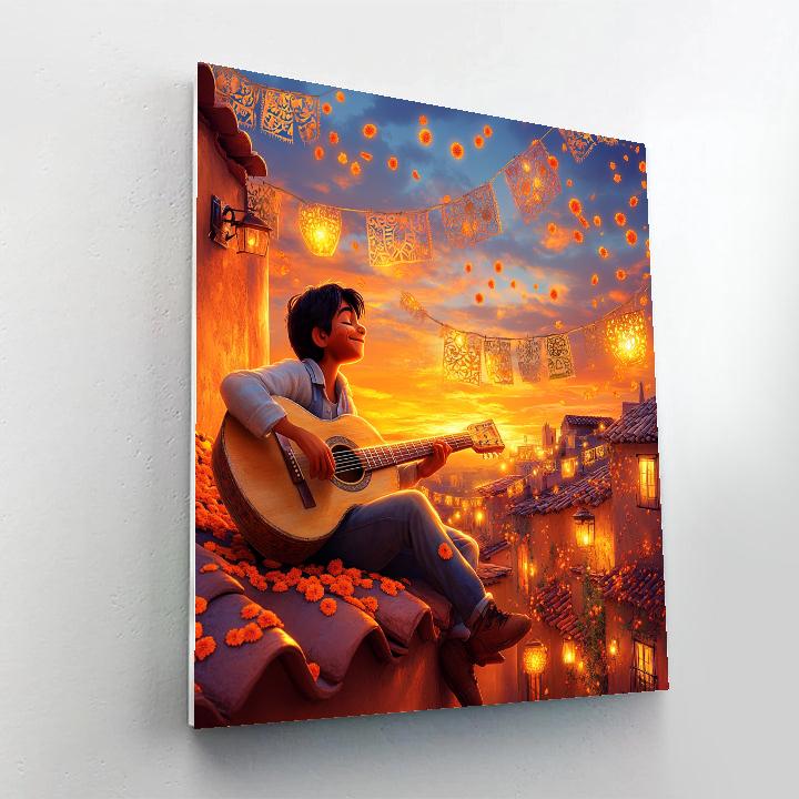 Miguel Rooftop Guitar Serenade Disney Inspired Painting by numbers kit