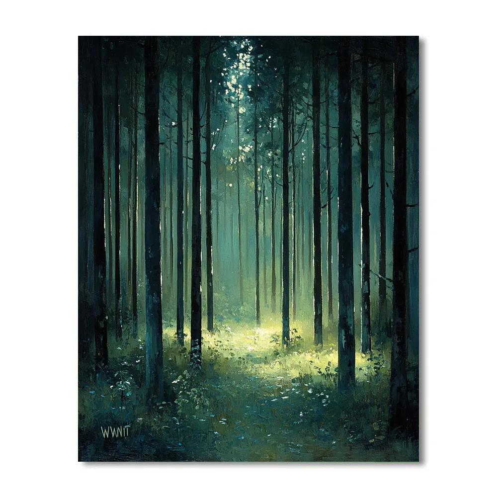 Alexander Helwig Wyant Inspired Forest Rain Shower painting number kit