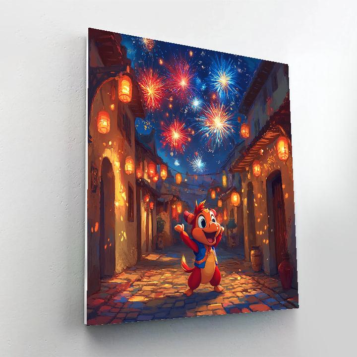 Mushu Firework Alley Surprise Disney Inspired painting number kit