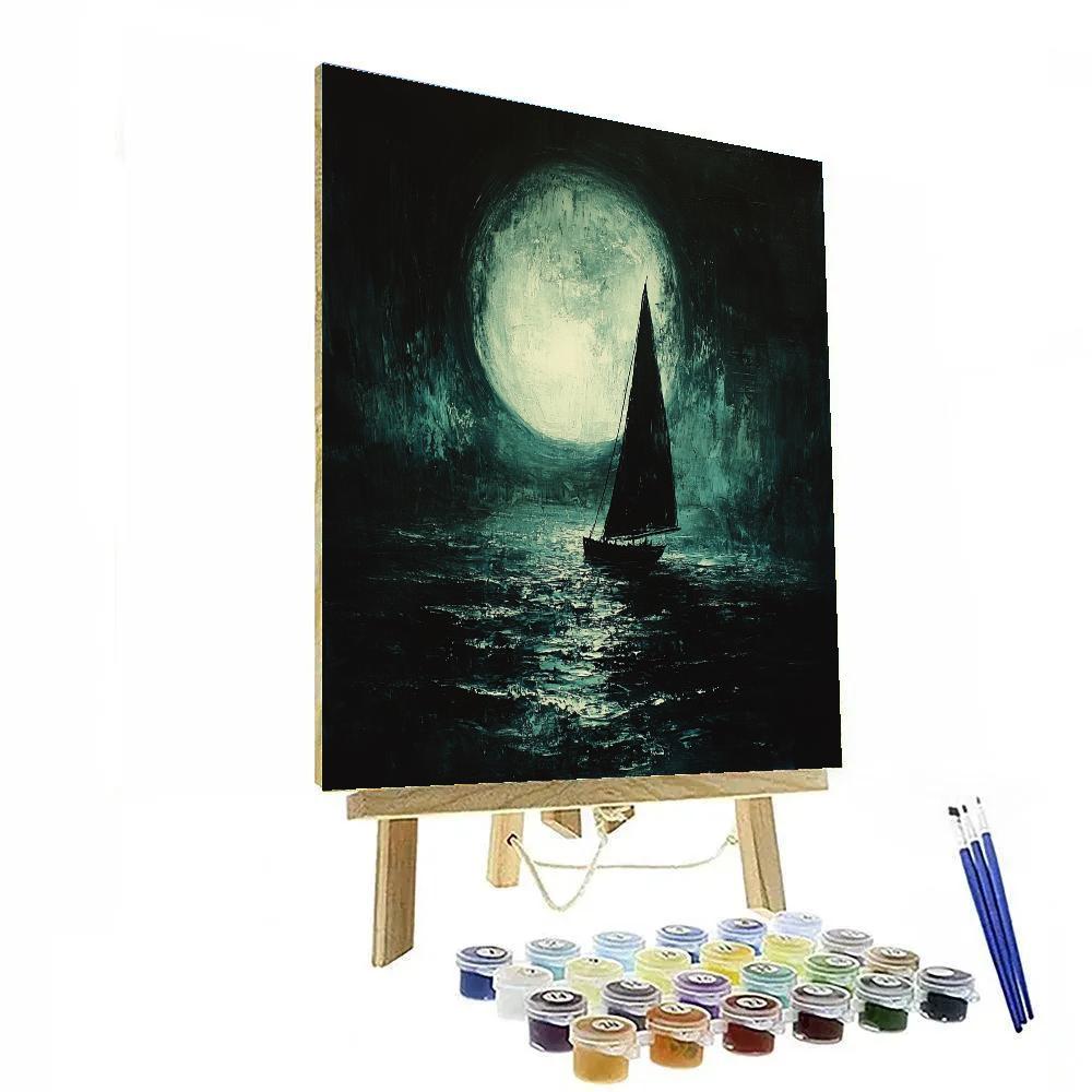Albert Pinkham Ryder Inspired Mysterious Moonlit Sea DIY paint by numbers