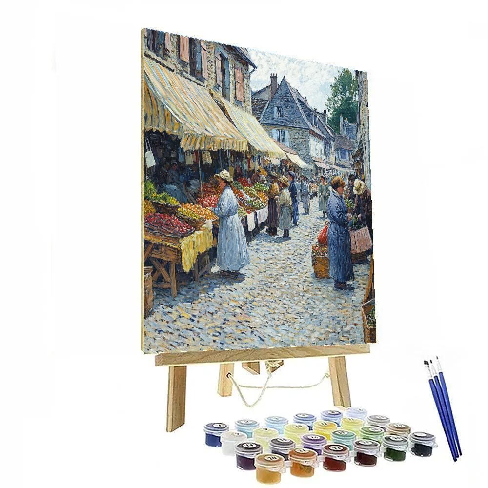Camille Pissarro Inspired Market Day Street paint by numbers