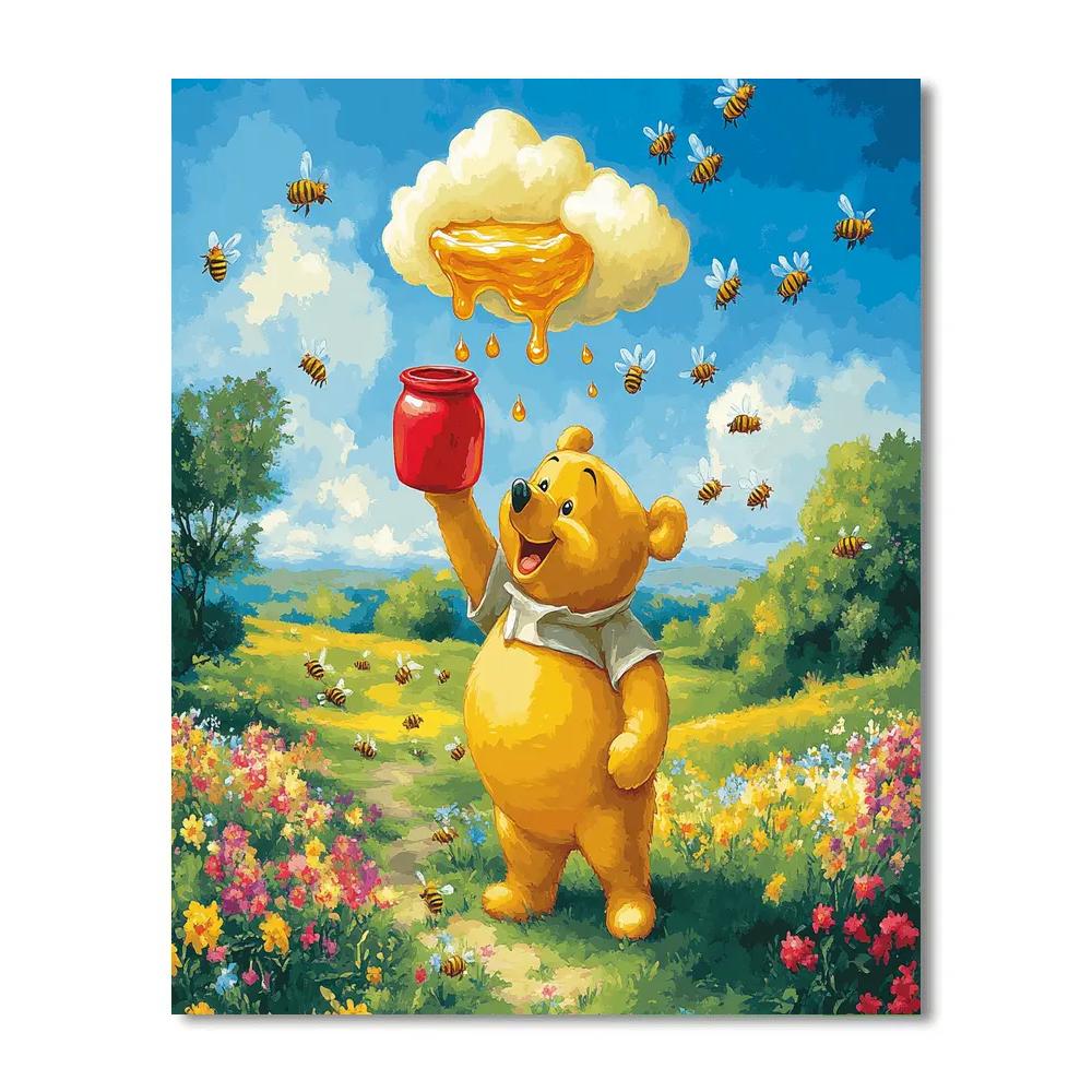 Winnie The Pooh Honey Rain Meadow Disney Inspired paint by number