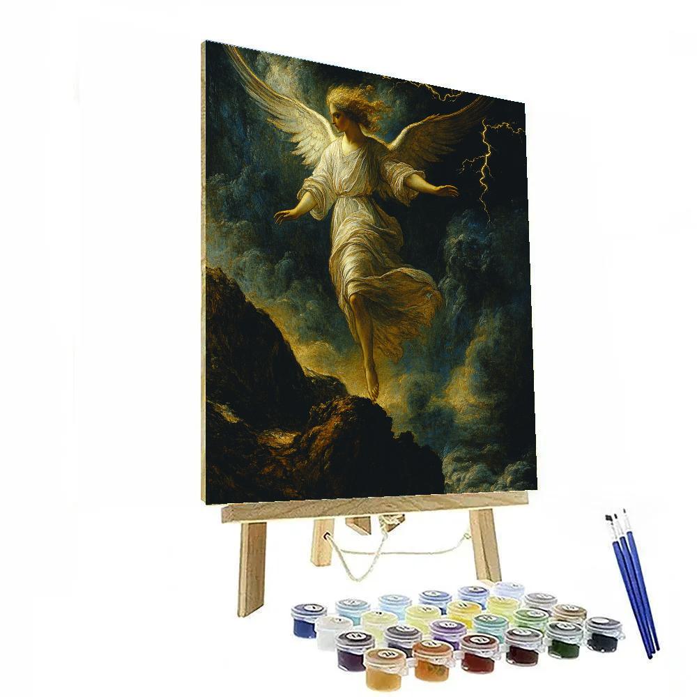 William Blake Inspired Angel Over Stormy Hill Numbered painting kits