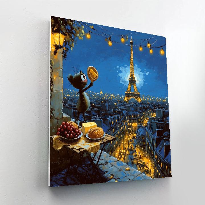 Remy Paris Rooftop Feast Disney Inspired Painting by numbers kit