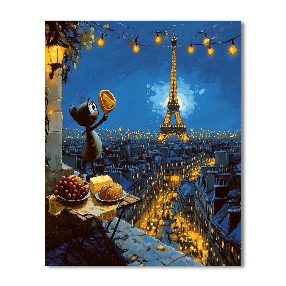 Remy Paris Rooftop Feast Disney Inspired Painting by numbers kit