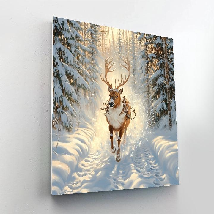 Sven Snowy Forest Gallop Disney Inspired Paint by numbers art