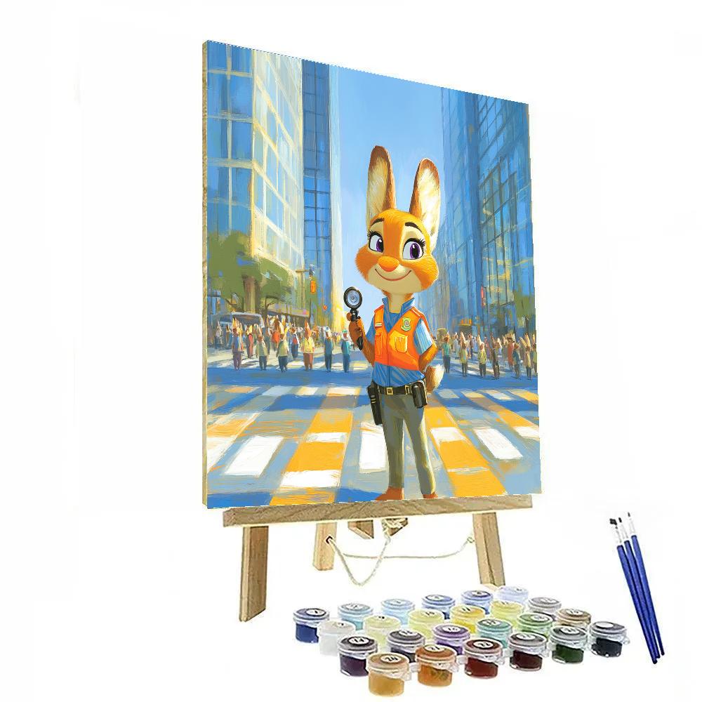 Judy Hopps City Crosswalk Patrol Disney Inspired Numbered painting kits