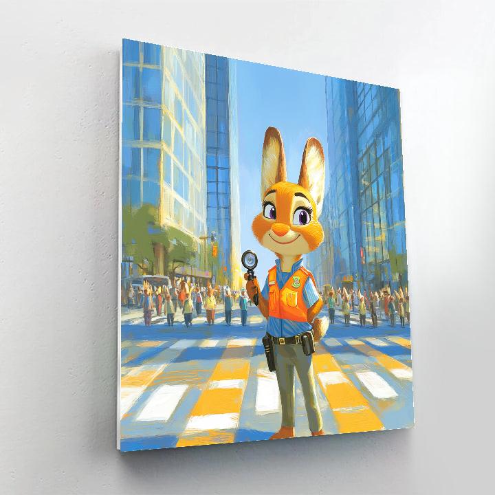Judy Hopps City Crosswalk Patrol Disney Inspired Numbered painting kits