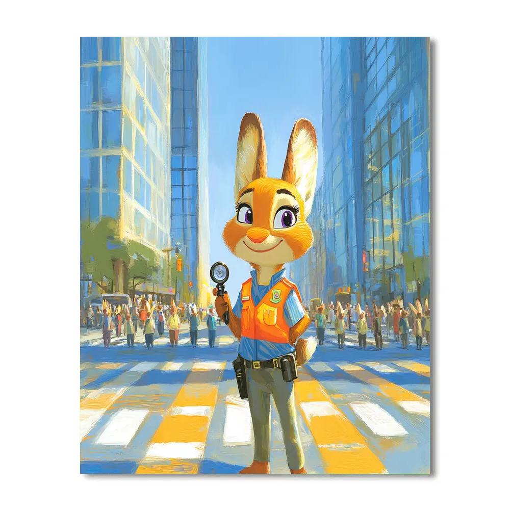 Judy Hopps City Crosswalk Patrol Disney Inspired Numbered painting kits