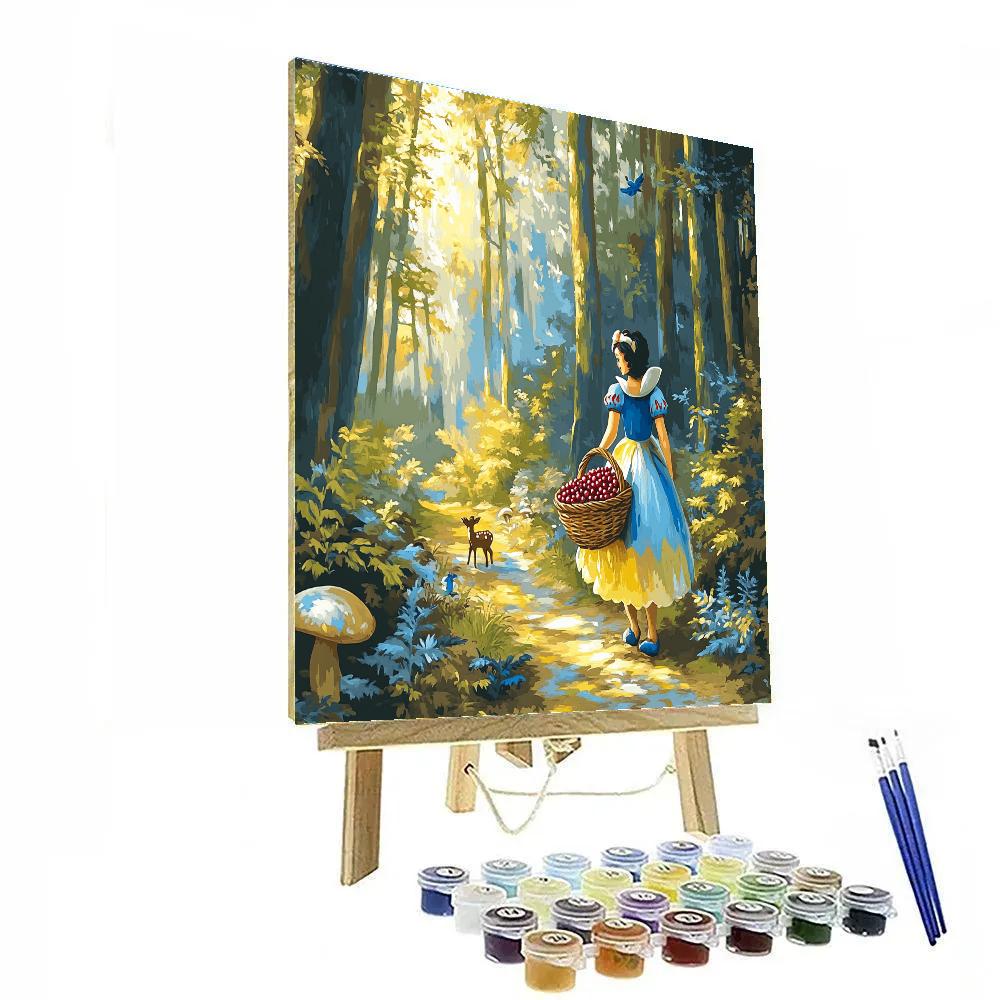 Snow White Woodland Berry Gathering Disney Inspired painting number kit