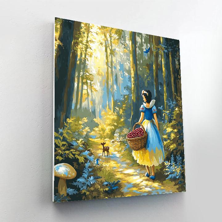 Snow White Woodland Berry Gathering Disney Inspired painting number kit