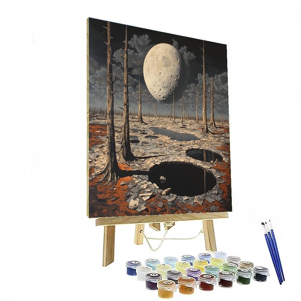 Paul Nash Inspired Surreal Battlefield Moonscape DIY paint by numbers