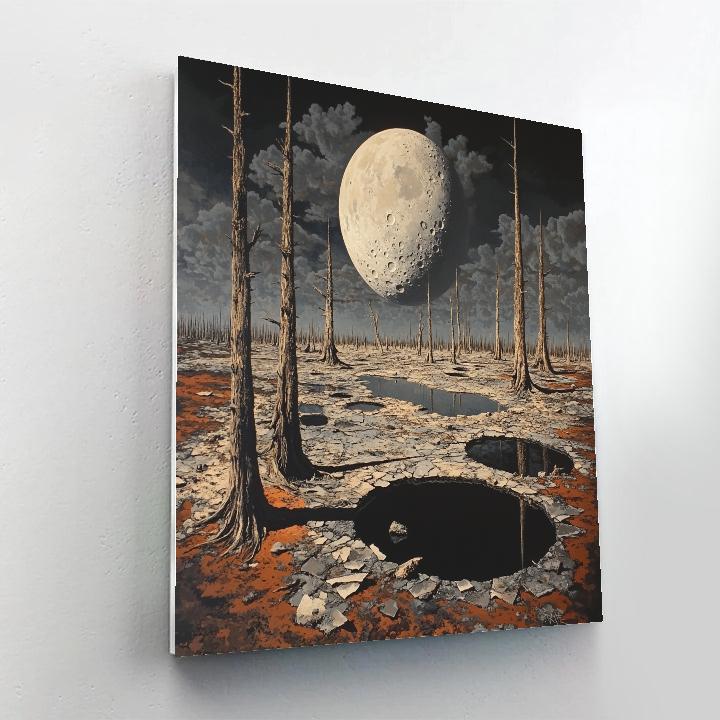 Paul Nash Inspired Surreal Battlefield Moonscape DIY paint by numbers