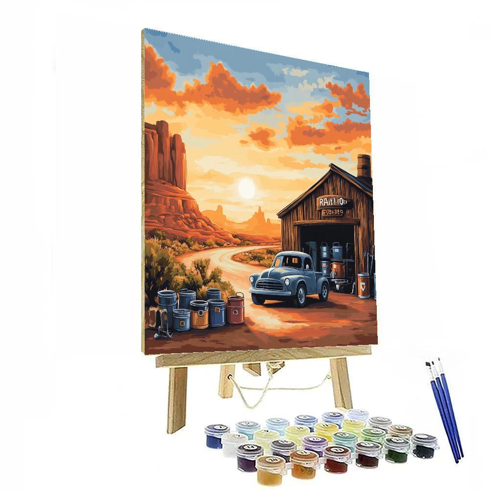 Mater Desert Garage Tune Up Disney Inspired Painting by numbers kit