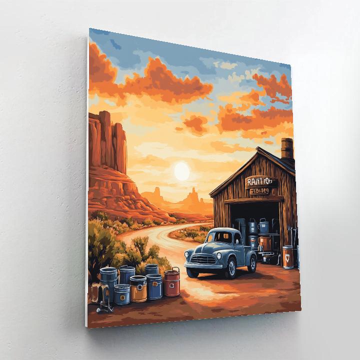 Mater Desert Garage Tune Up Disney Inspired Painting by numbers kit