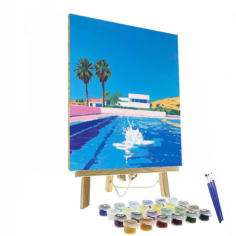 David Hockney Inspired Poolside Summer Afternoon paint by numbers